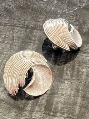 Trifari Classic Silver-tone Spiral Clip-On Earrings